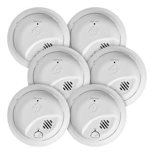 BRK SMI100-AC Hardwire Interconnect Smoke Alarm with Battery Backup, 6-Pack