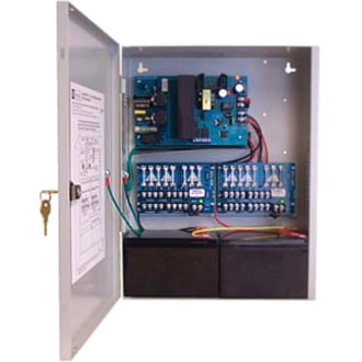 Electrical control panel with wiring and components inside