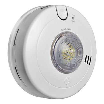 White smoke alarm on a white background