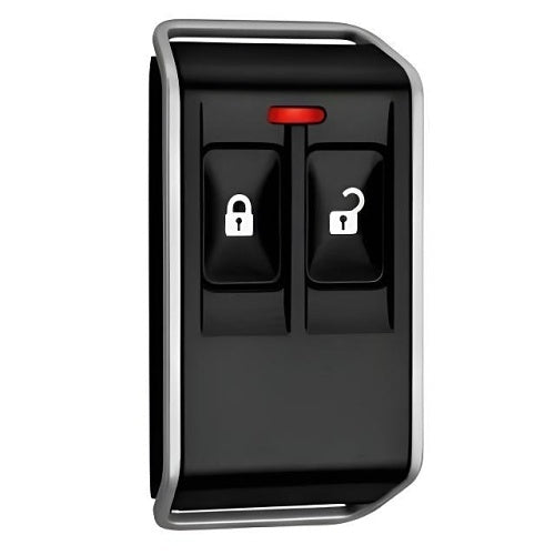 Black switch panel with lock and unlock symbols on a white background