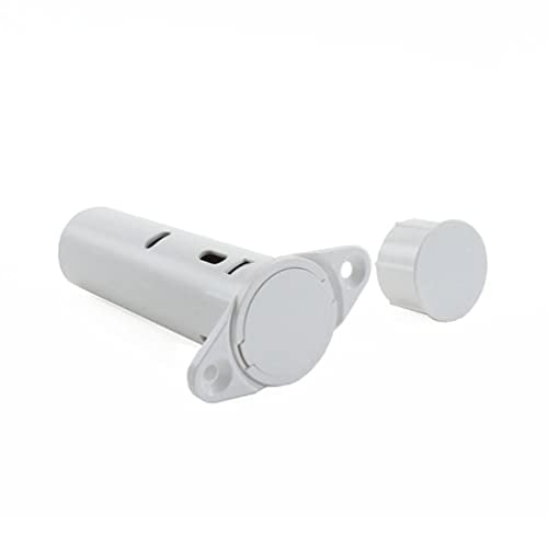 White cylindrical lock mechanism on a white background