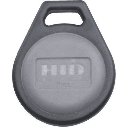 Black key fob with HID logo on a white background