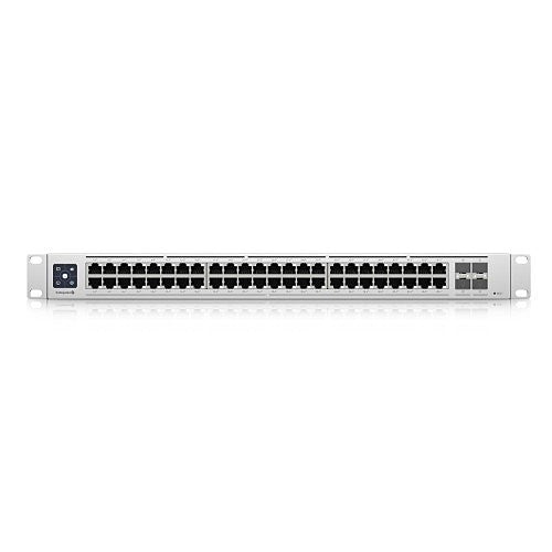 Silver network switch on a white background