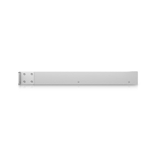 Silver metallic electronic device on a white background