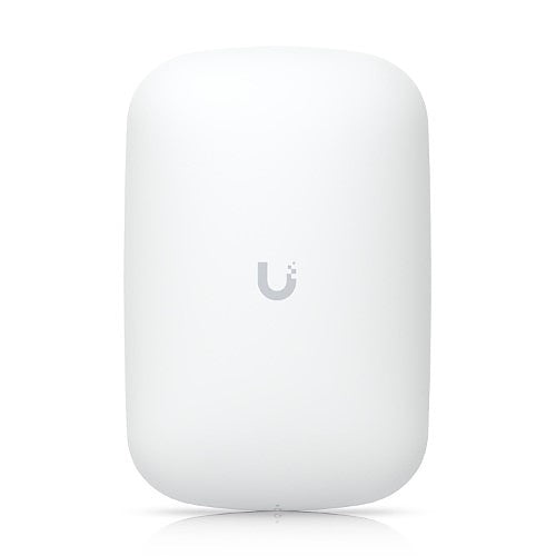 White network device with a logo on a white background
