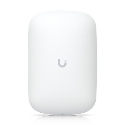 White network device with a logo on a white background