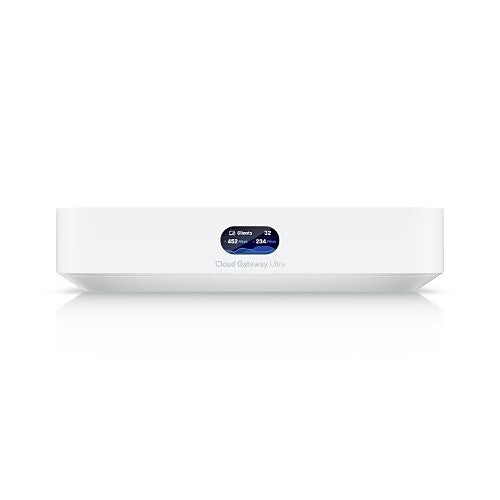 White electronic device with digital display on a white background