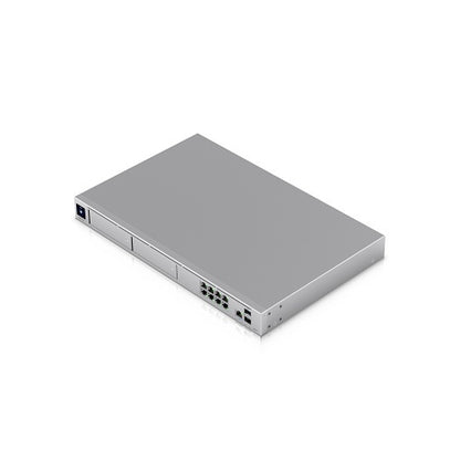 Silver electronic device on a white background