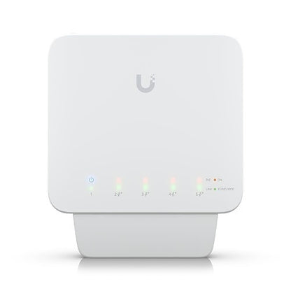 White router with LED indicators on a white background
