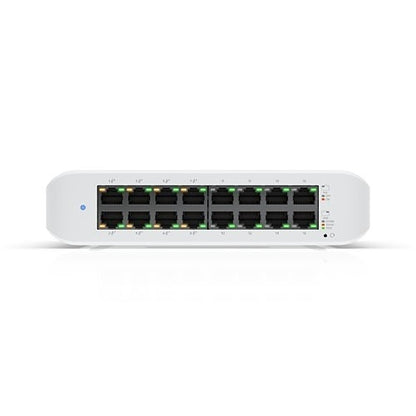 Ubiquiti USW-LITE-16-POE 16-Port Lite 8 PoE Layer 2 Switch, White