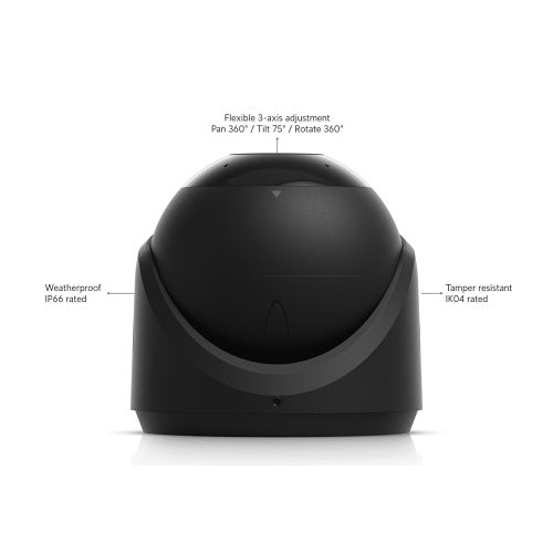 Ubiquiti UVC-G6-TURRET-B G6 PoE Turret IP Camera, 4K All-Weather with 1/1.8" 8MP Sensor, Multi-TOPS AI Engine, and 3-Axis Adjustment, Black
