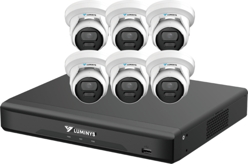 Luminys K56-8D1A2 LumiDeterrent Bundle, 8-Channel 8MP NVR and (6) 5MP Turret Cameras