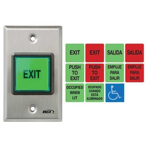 RCI 972 All-In-One Illuminated Push Button, Momentary, Includes English and Spanish
