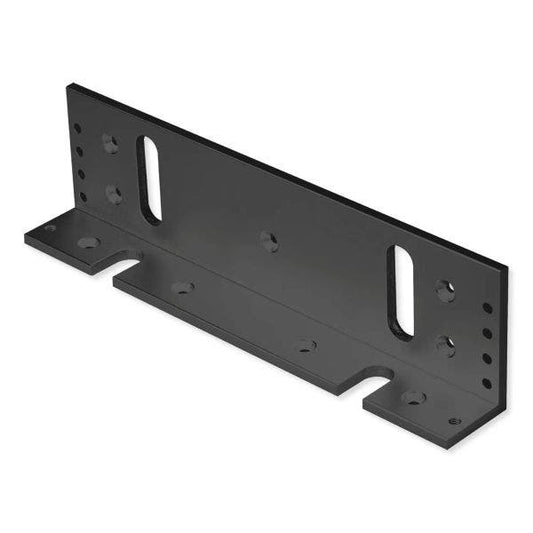Black metal bracket on a white background