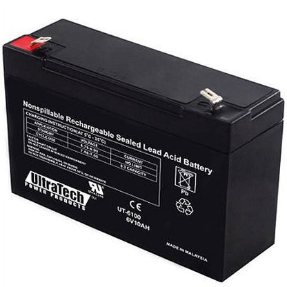 UltraTech IM-6100 6V, 10Ah SLA Battery, F1 Terminal