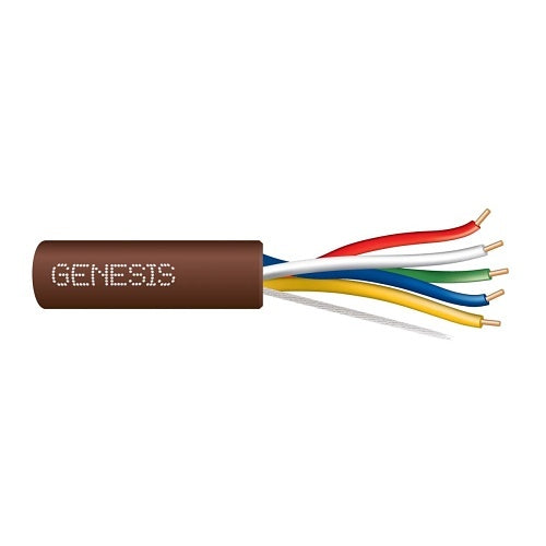 Cable with colored wires and 'Genesis' branding on a white background
