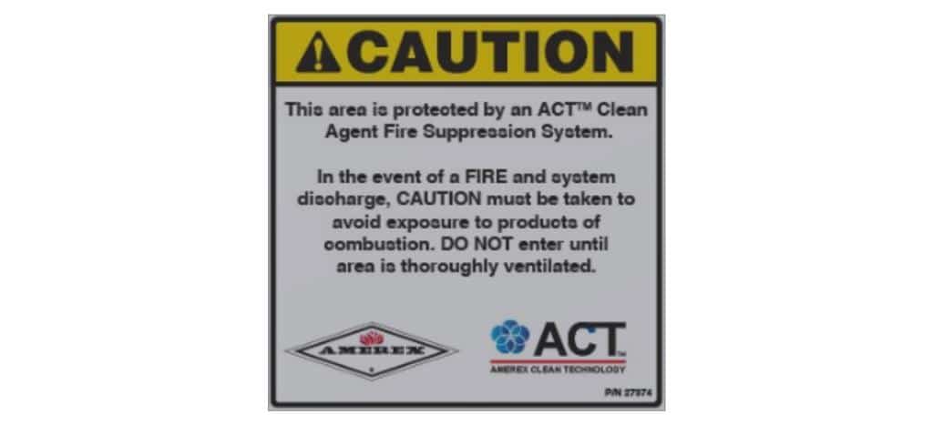 Amerex  27374-P006 ACT Agent Cylinder Caution Label pack of 6 image 0