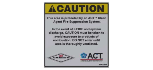 Amerex  27374-P006 ACT Agent Cylinder Caution Label pack of 6