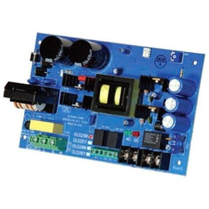 Power distribution unit with fuses and connectors on a blue background