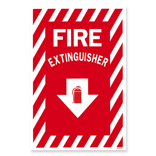 Sign - "Fire Extinguisher" w/ Pop-Out Arrow - 8"x12"