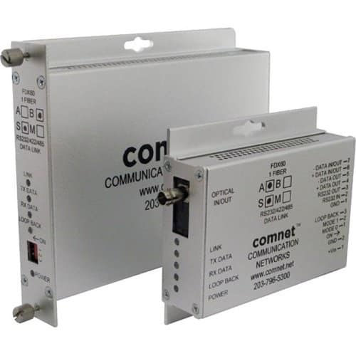ComNet FDX60S1BM Small Size RS232/422/485 2W and 4W Bi-directional Universal Data Transceiver, sm, Fiber