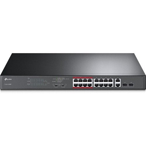 Network switch with multiple ports on a white background