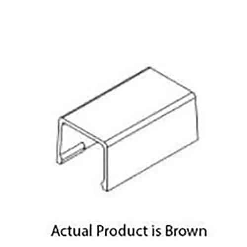 A black-and-white line drawing featuring a simple three-dimensional sketch of a small hardware component