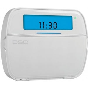 DSC HS2ICN PoweSeries128-Zone Icon Hardwired Keypad, Blue LCD Display, Input/Output Terminal