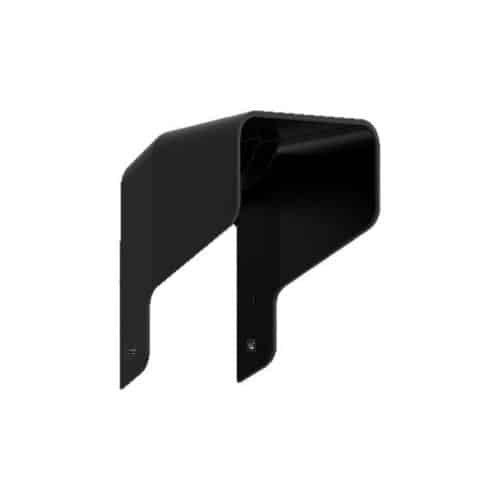 Black plastic fender on a white background