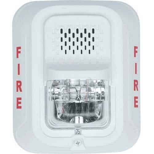 System Sensor P4WL L-Series Indoor SelectableOutput Horn Strobe, 4-Wire, Wall Mount, "FIRE" Marking, White