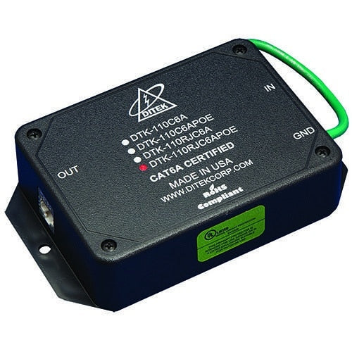 DITEK DTK-110RJC6APOE 10 Gigabit Category 6A PoE Surge Protector