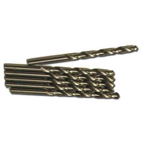 Set of drill bits on a white background