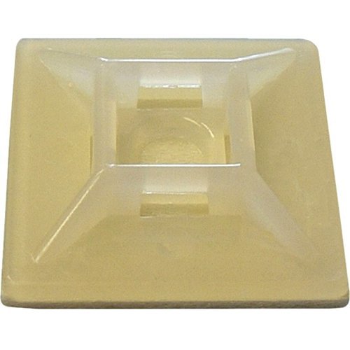 A single adhesive zip tie mount on a white background