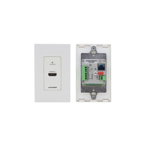Kramer 50-805180195 WP-789T/US-D(W/B) D-Size Wall-Plate Transmitter with Decora Design Frame Sets, RS-232 and IR over Long-Reach HDBaseT, Black and White