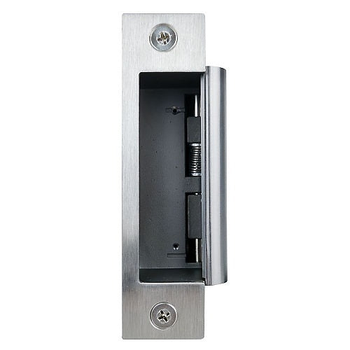 Metal door lock mechanism on a white background