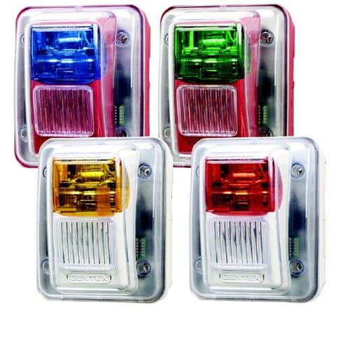 Gentex WGESG24-75PWR WGES Colored Lens Outdoor Strobe, 24VDC, 75CD, No Marking, Green Lens, Red