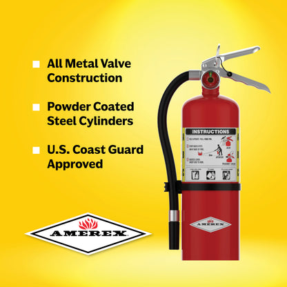Amerex B402T 5lb ABC Dry Chemical Fire Extinguisher, with Vehicle Bracket