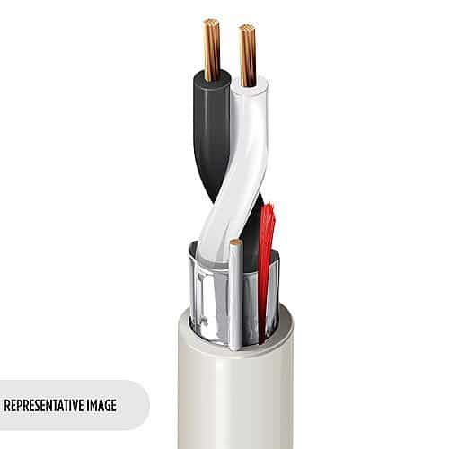 Belden 6500FE 009Z1000 22/2 Stranded BC Speaker Cable, Plenum-CMP, Flamarrest Jacket with Ripcord, 1000' (304.8m) ReelTuff Box, White