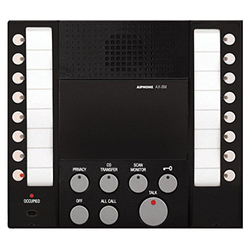 Aiphone AX-8M Audio Master with Buttons for up to 8-Masters Stations and 8-Doors or Sub Stations, Black