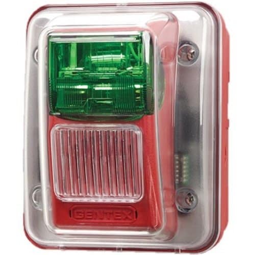 Gentex WGESR24-75PWR WGES Colored Lens Outdoor Strobe, 24VDC, 75CD, No Marking, Red Lens, Red