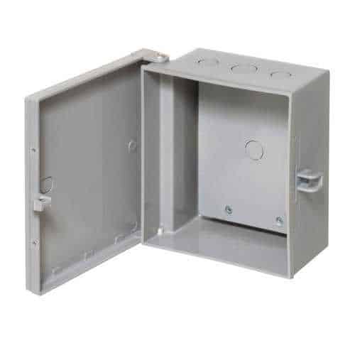 Arlington EB0708BP x x 3.5" Heavy-Duty Non-Metallic Enclosure Box with Back Plate, NEMA3R, Gray
