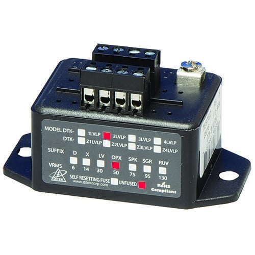 DITEK DTK-2LVLPOPX Data & Signaling Circuit Surge Protector,  for Two 48V Hardwired Pairs