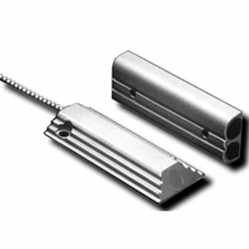 GRI 200-36HD Floor Mount Industrial Overhead Door Switch Set, 3" Standard Gap, 10W, 200VDC, 0.50A, Closed Loop, N/O, and 36" Stainless-Steel Armored Cable, Aluminum