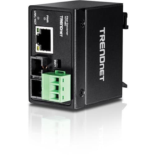 TRENDnet TI-F10SC Hardened Industrial 100base-Fx Multi-Mode Sc Fiber Converter, 2km, 1.2 Mi