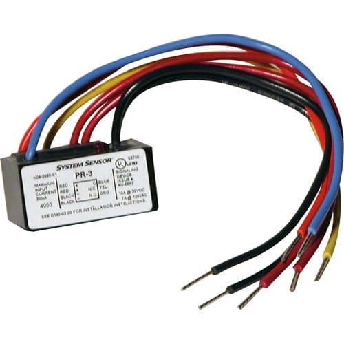 Electrical component with multicolored wires on a white background