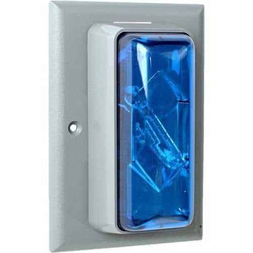 Edwards Signaling 89 Series Flashing Xenon Strobe, Indoor, flush mount, blue colored lens, 20 cd, flash rate 60 fpm, 24V AC/DC, 0.39 A