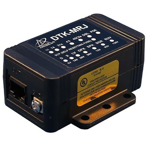 Black electronic device with labeled components on a white background