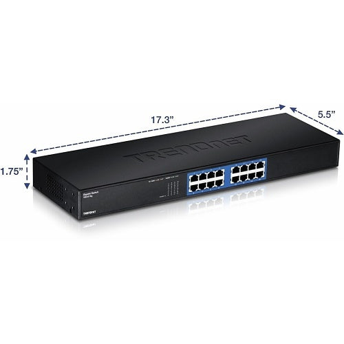 TRENDnet TEG-S16G 16-Port Gigabit GREENnet Switch, 32Gbps