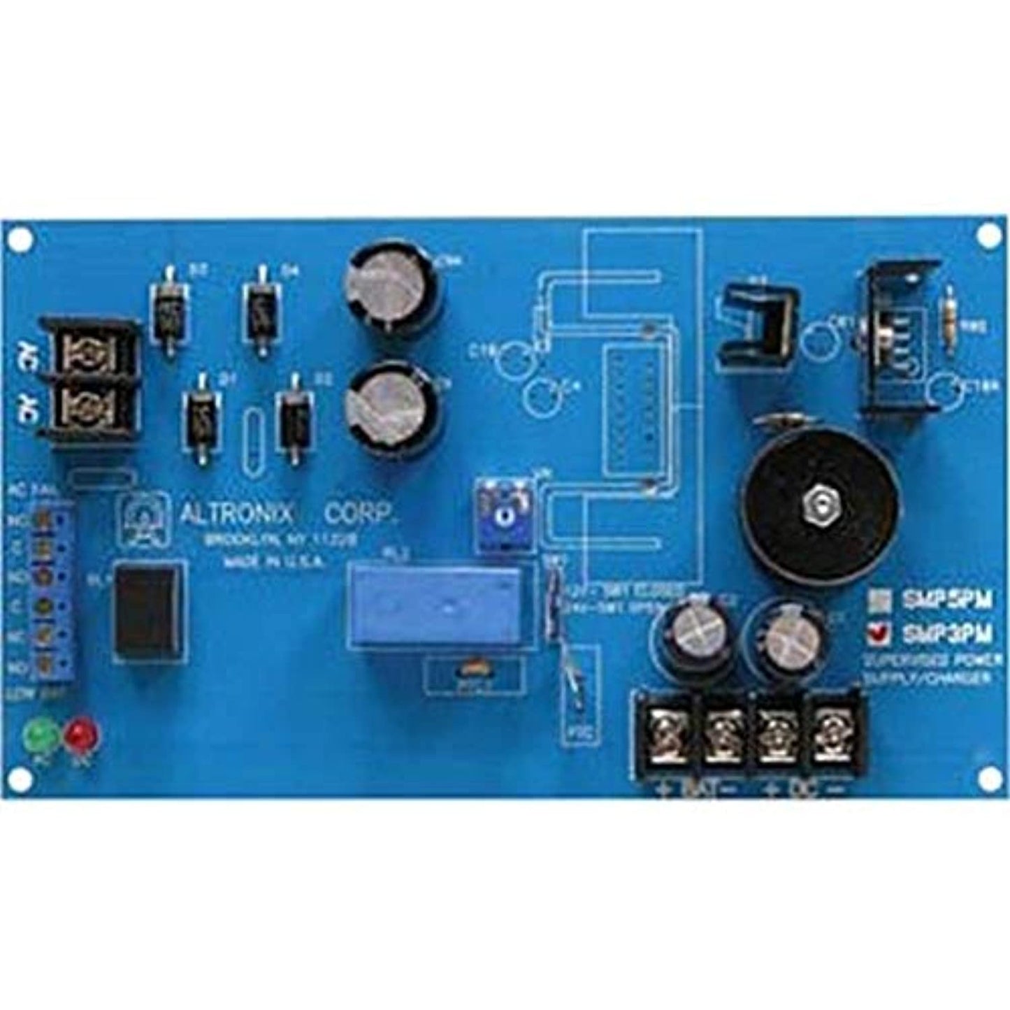 Altronix SMP7 Power Supply Charger, Single Output, 12/24VDC at 6A, Board