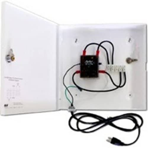 Electrical panel with wiring and components on a white background